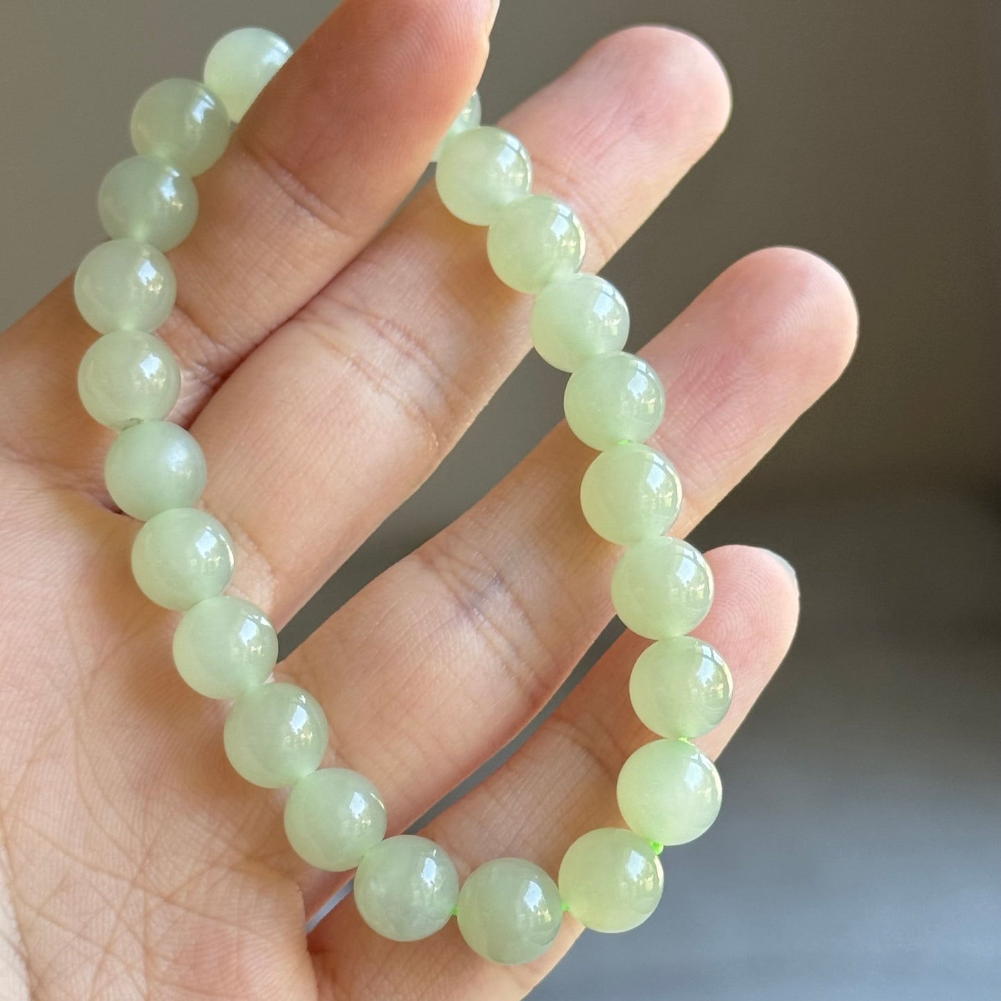 Icy 8mm Natural Jade Bracelet冰晴水