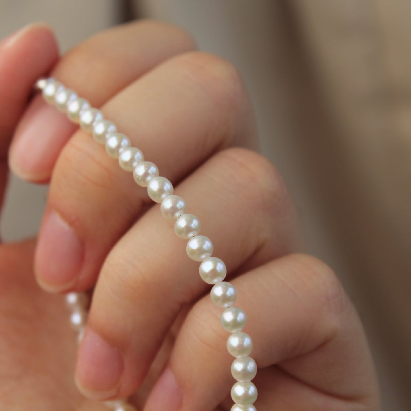 Natural Round Baby Pearl Bracelet, 3 to 4mm