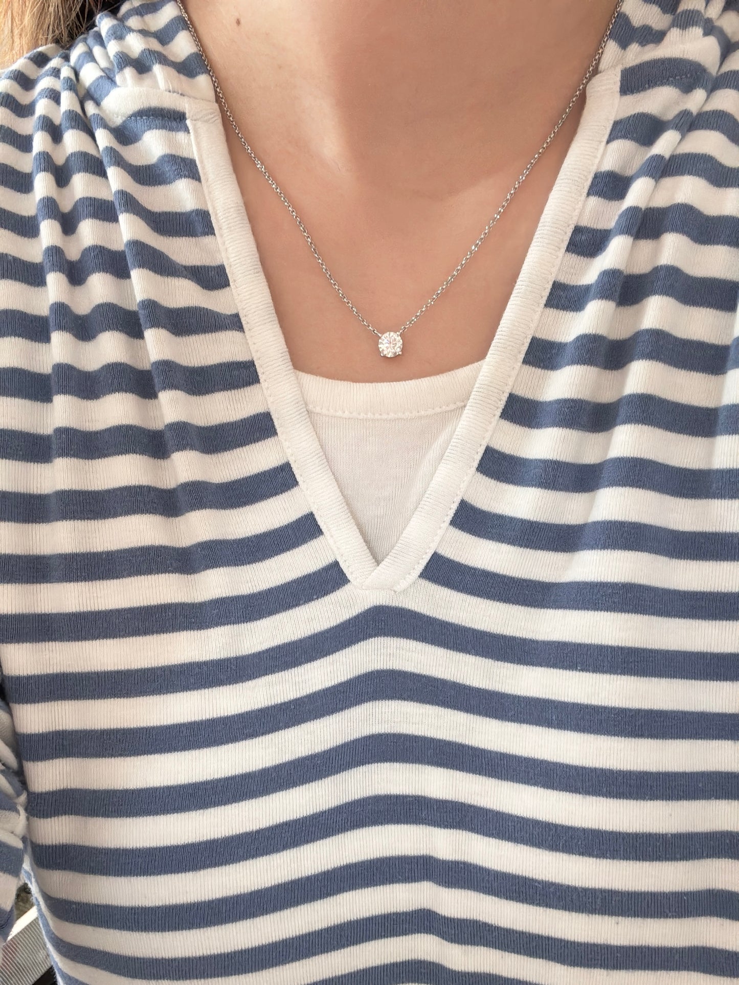 Classic Four Claw Moissanite Necklace, 1 Carat