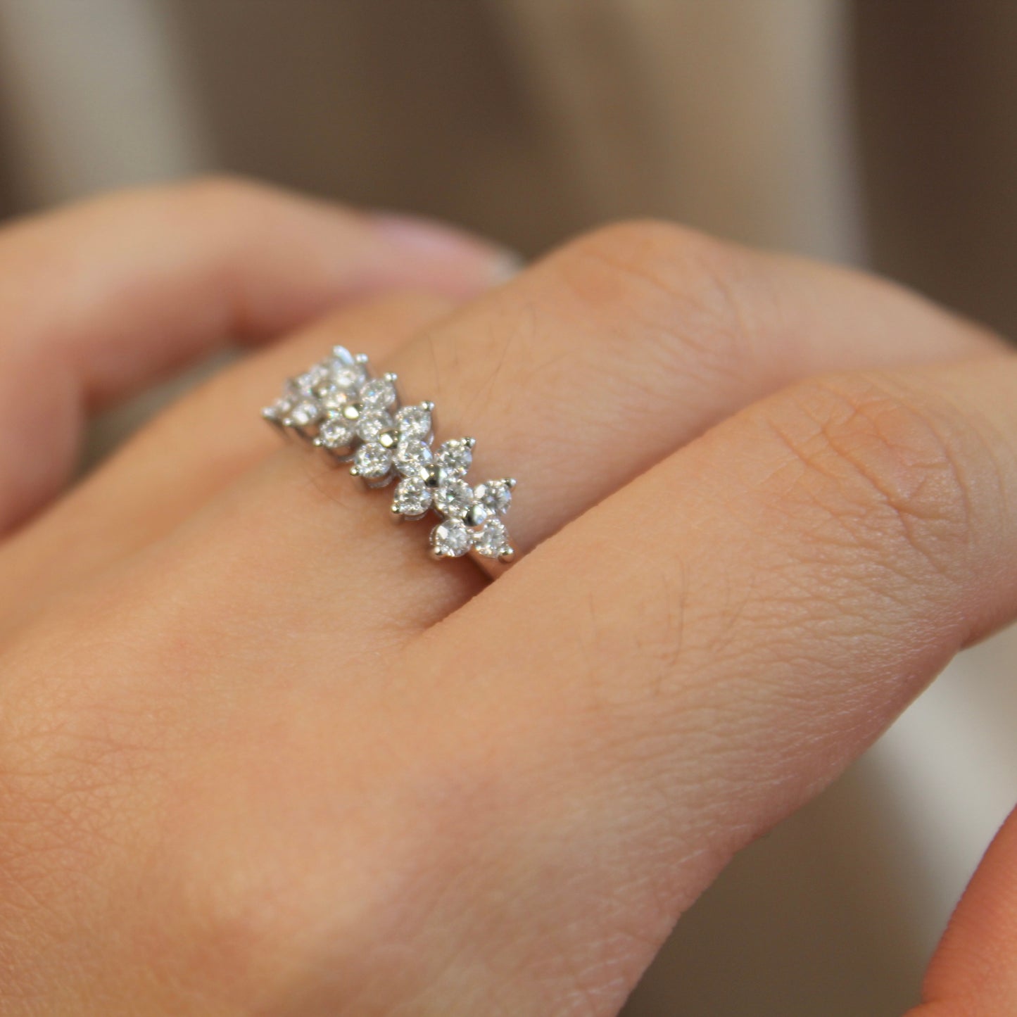 Lucky Clover Moissanite Ring