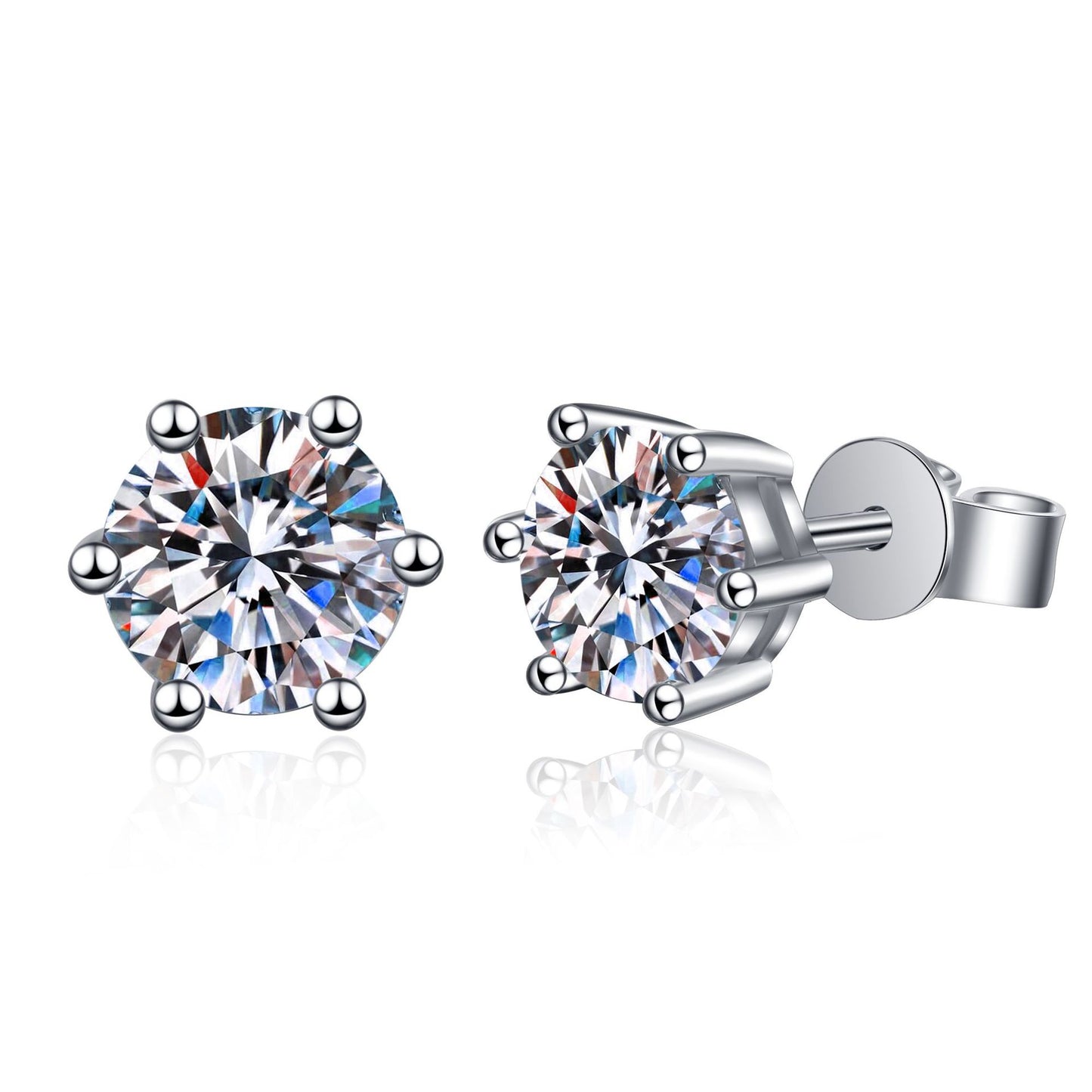 Classic Moissanite Diamond Stud Earrings, 0.5ct