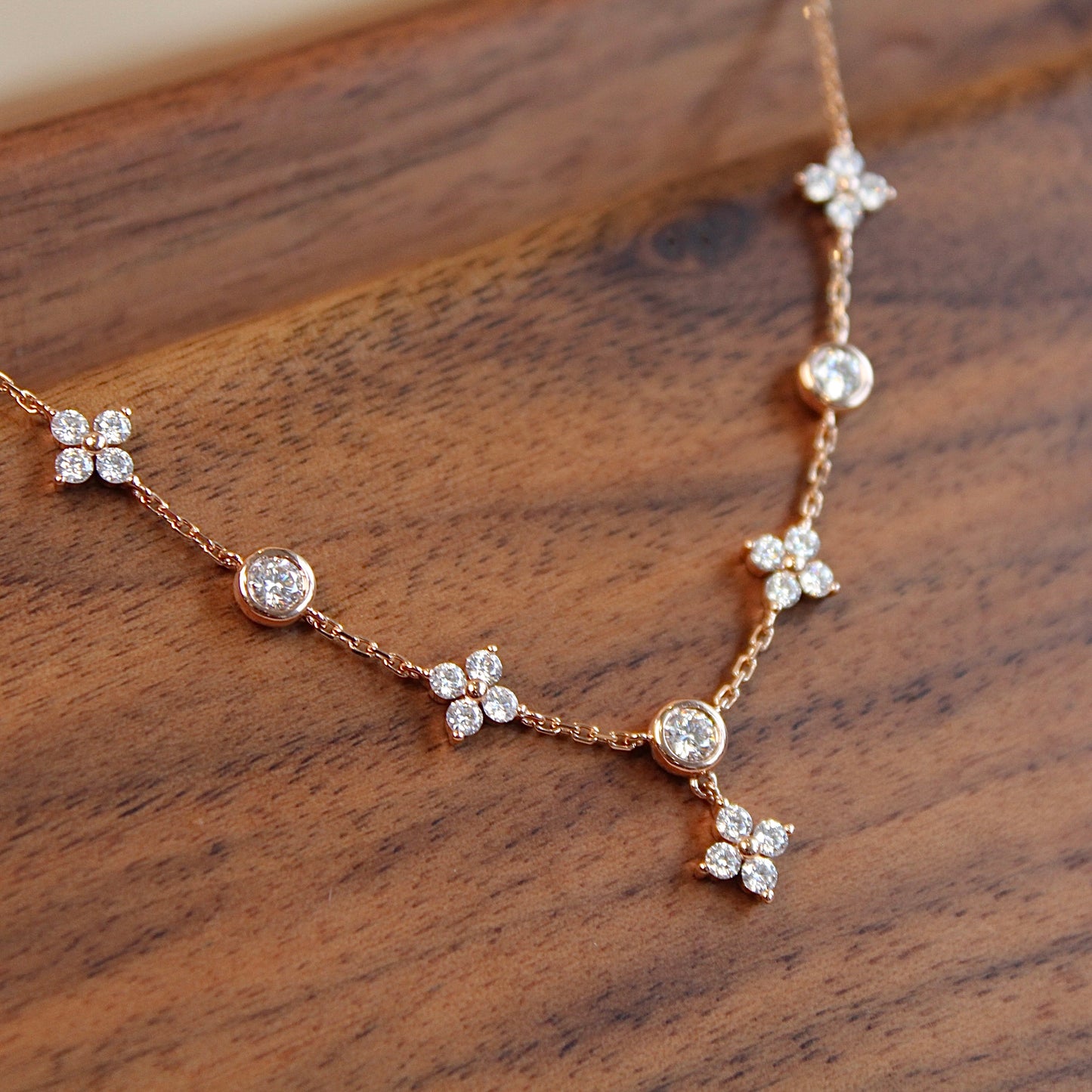 14K Solid Gold Fairy Clover Bracelet