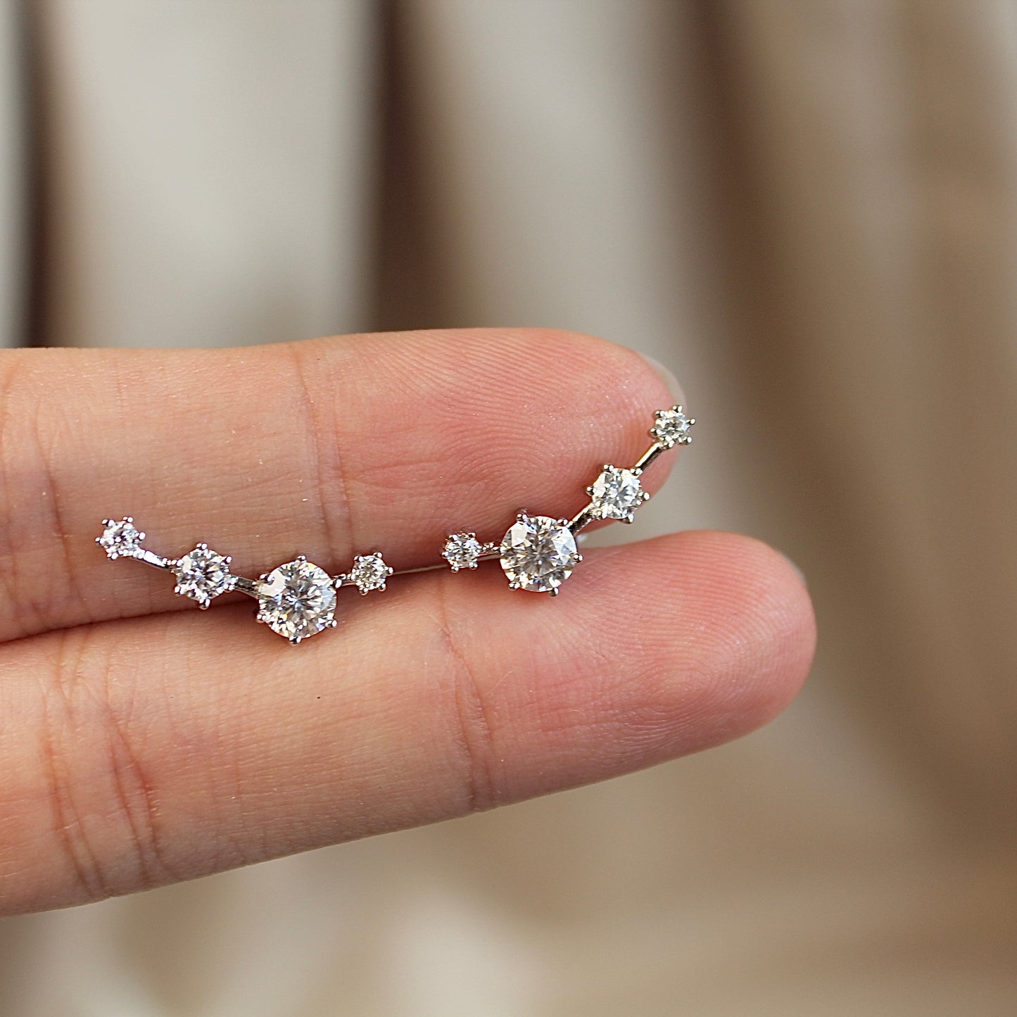 Sparkling Star Moissanite Stud Earrings