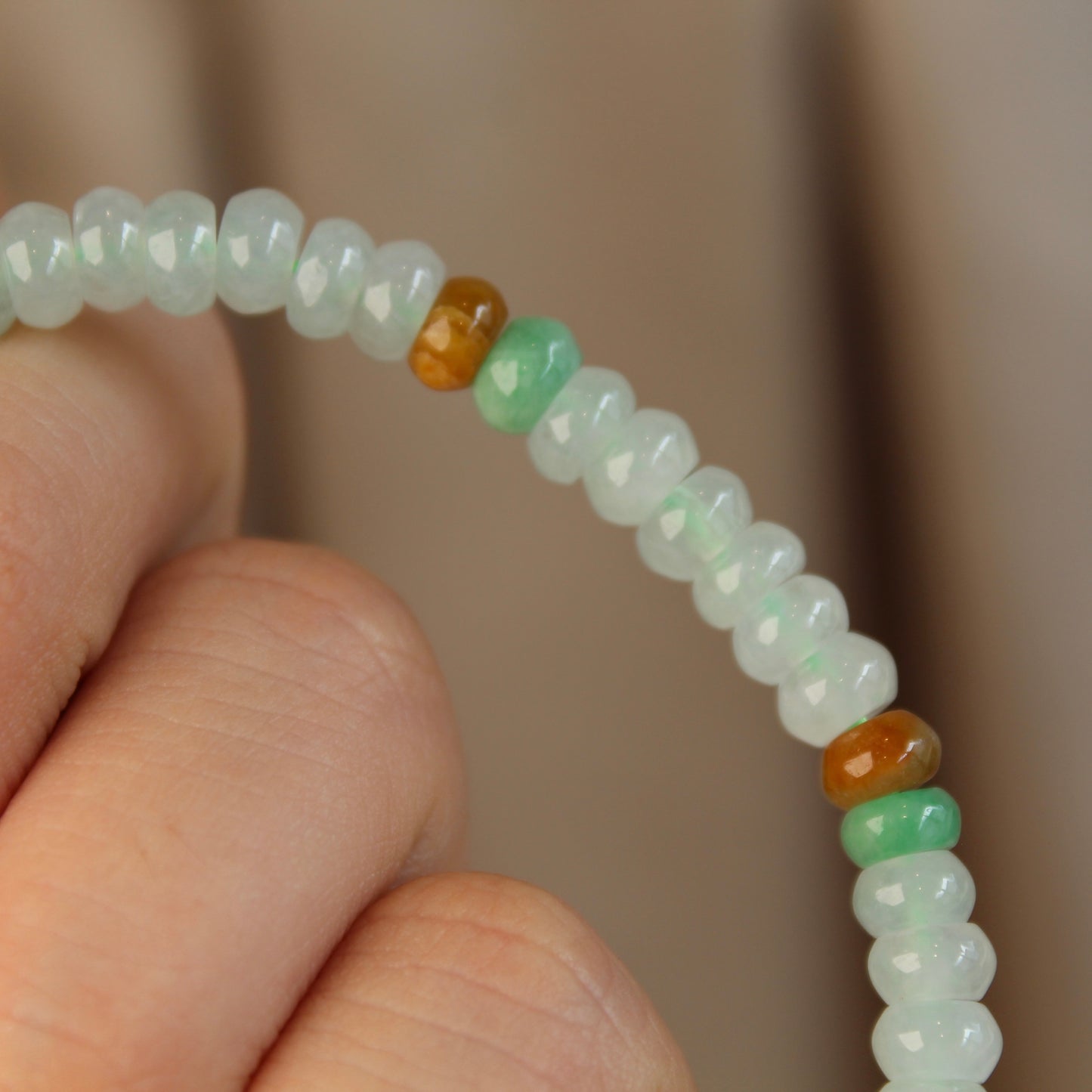 翡翠算盘珠Natural Jadeite Bead Bracelet