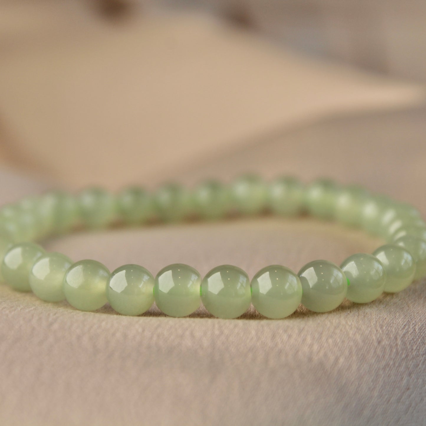 Quality Natural Jade Bracelet, 6mm