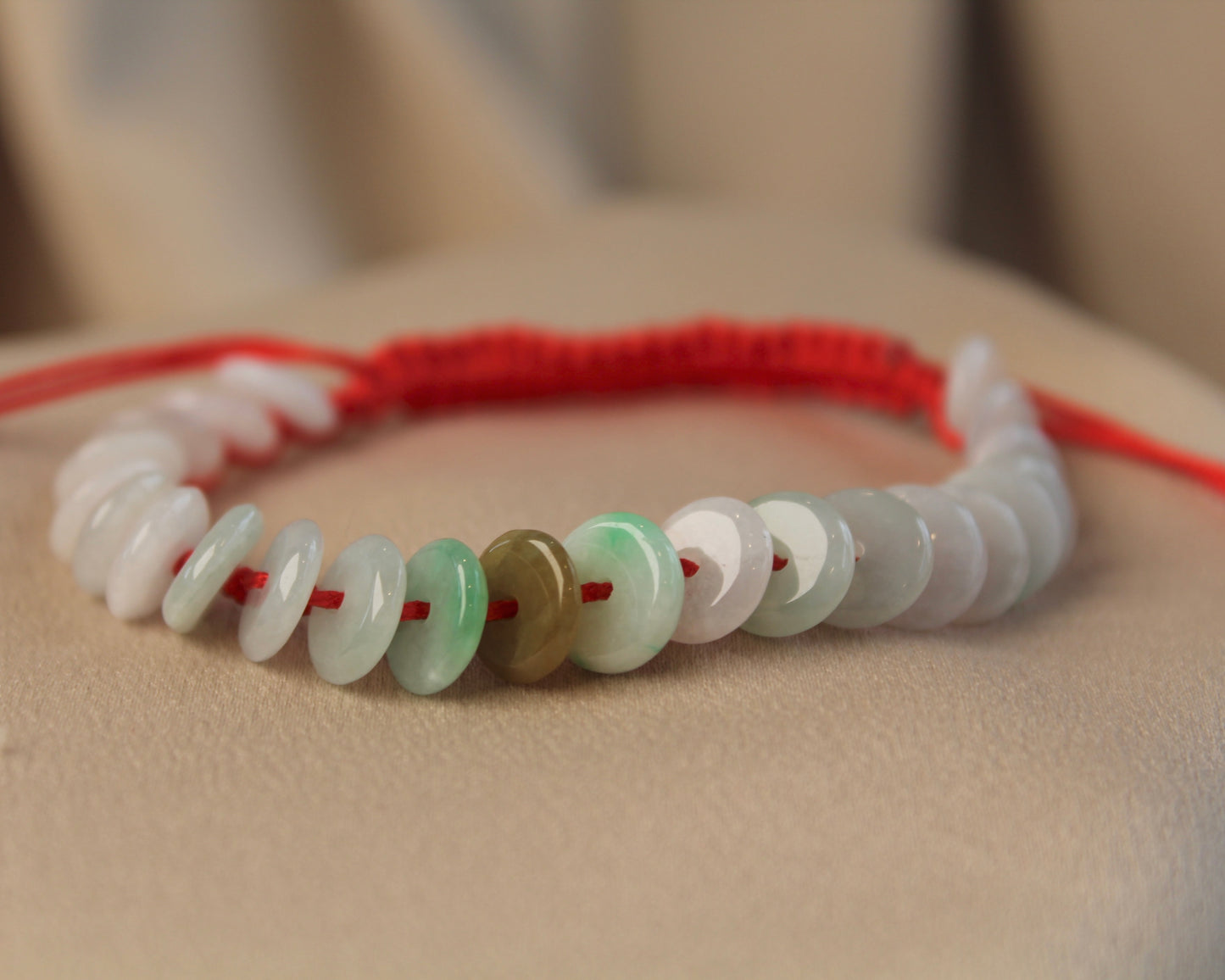 翡翠盘缠Natural Jadeite Red Bracelet