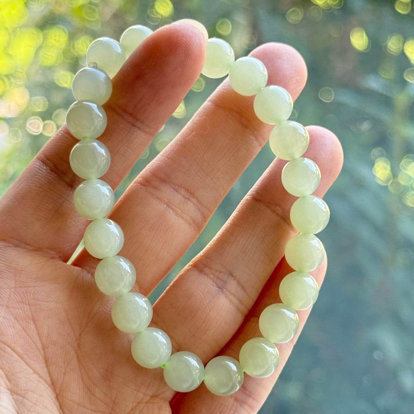 Icy 8mm Natural Jade Bracelet冰晴水