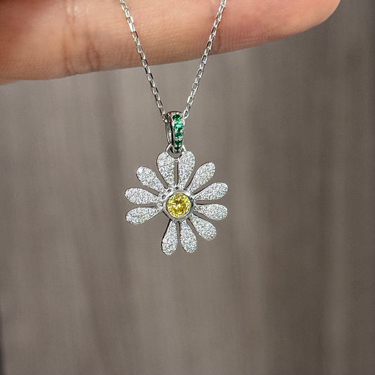 铂金Platinum Daisy Flower Pendant