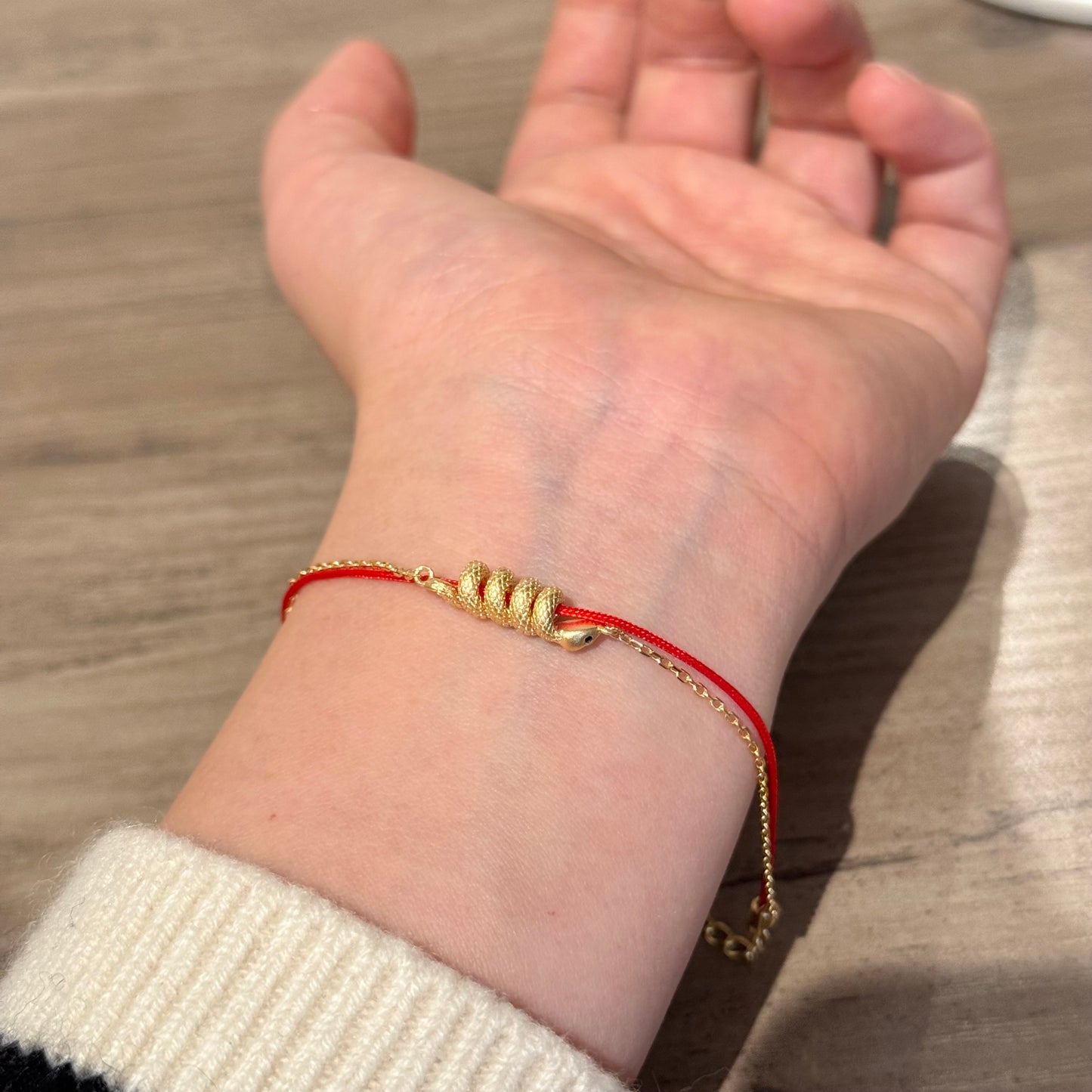 Rolling Snake Double Layer Red Bracelet