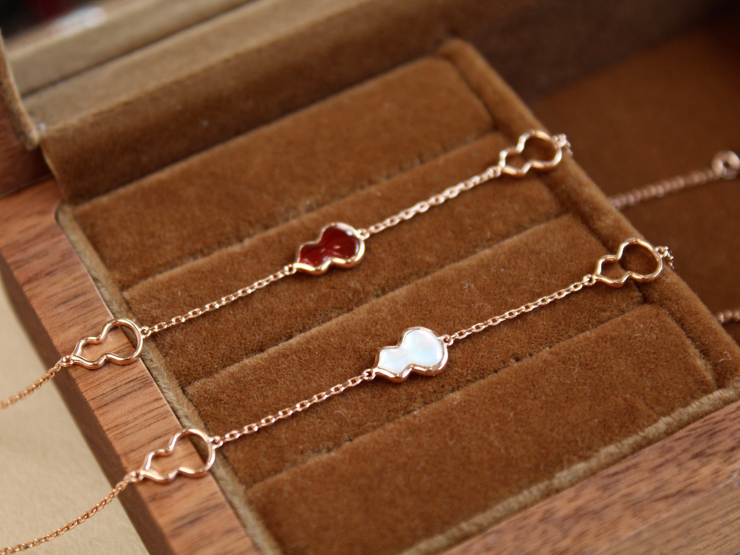14K Solid Rose Gold Red Hulu Bracelet (Version 2)