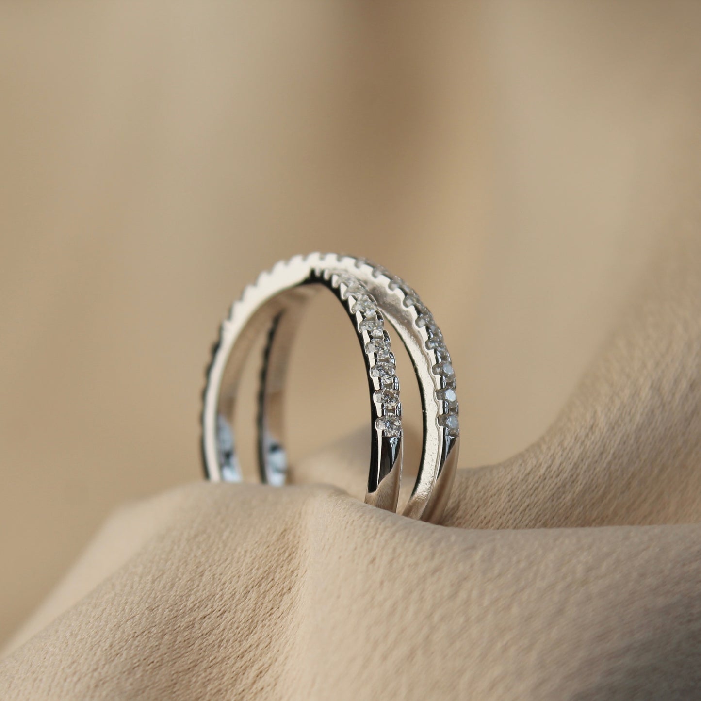Crossover Moissanite Ring