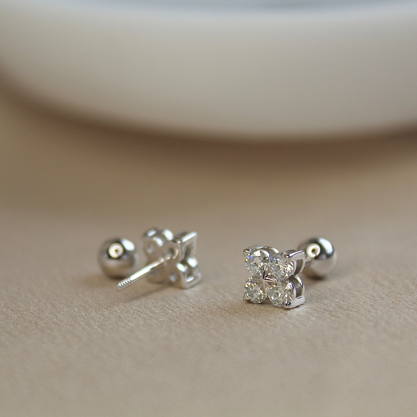 Lucky Clover Moissanite Earrings