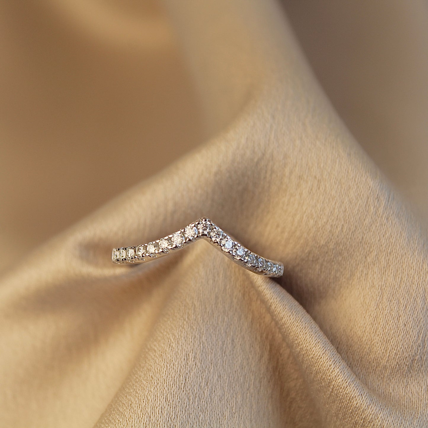 Moissanite Stackable Wishbone Ring