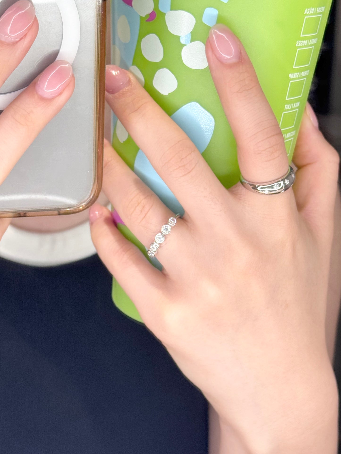 Five Bubbles Moissanite Ring