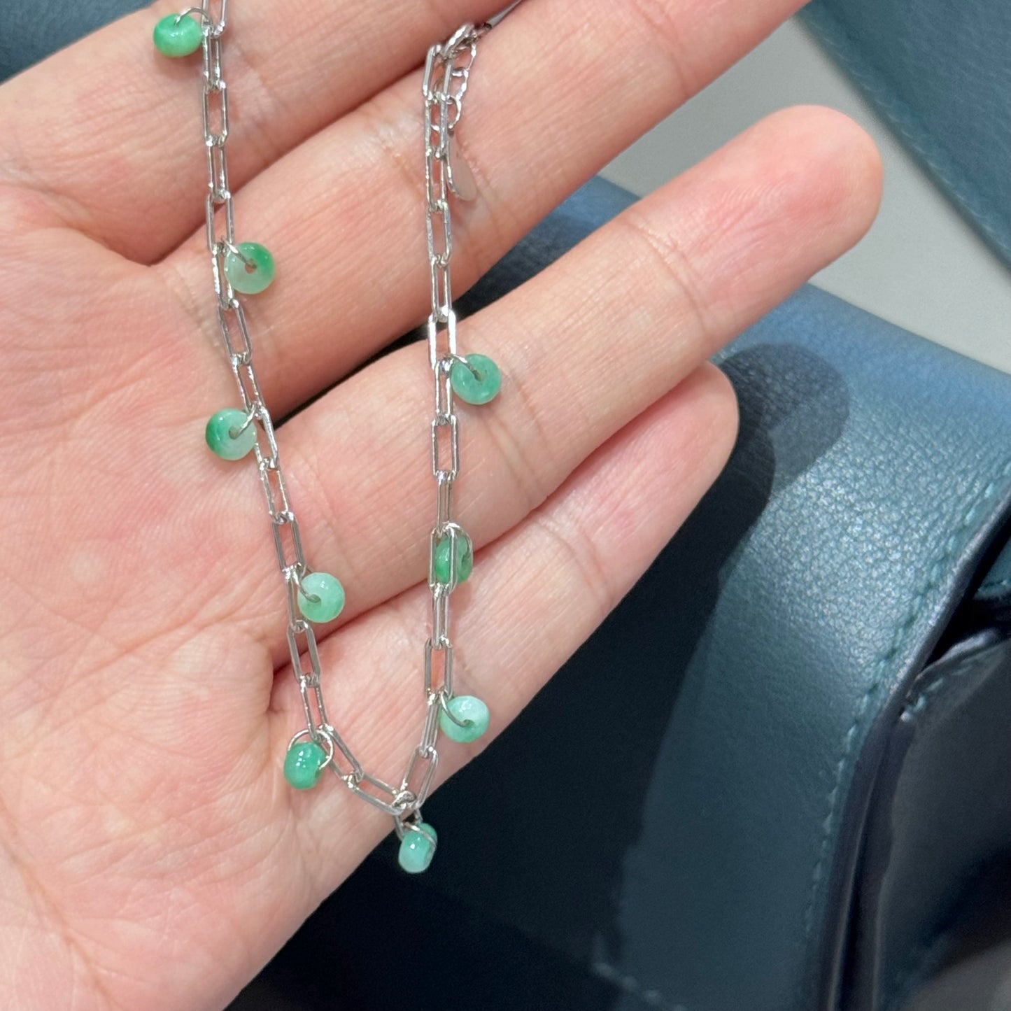 Natural Green Jadeite Cute Bracelet