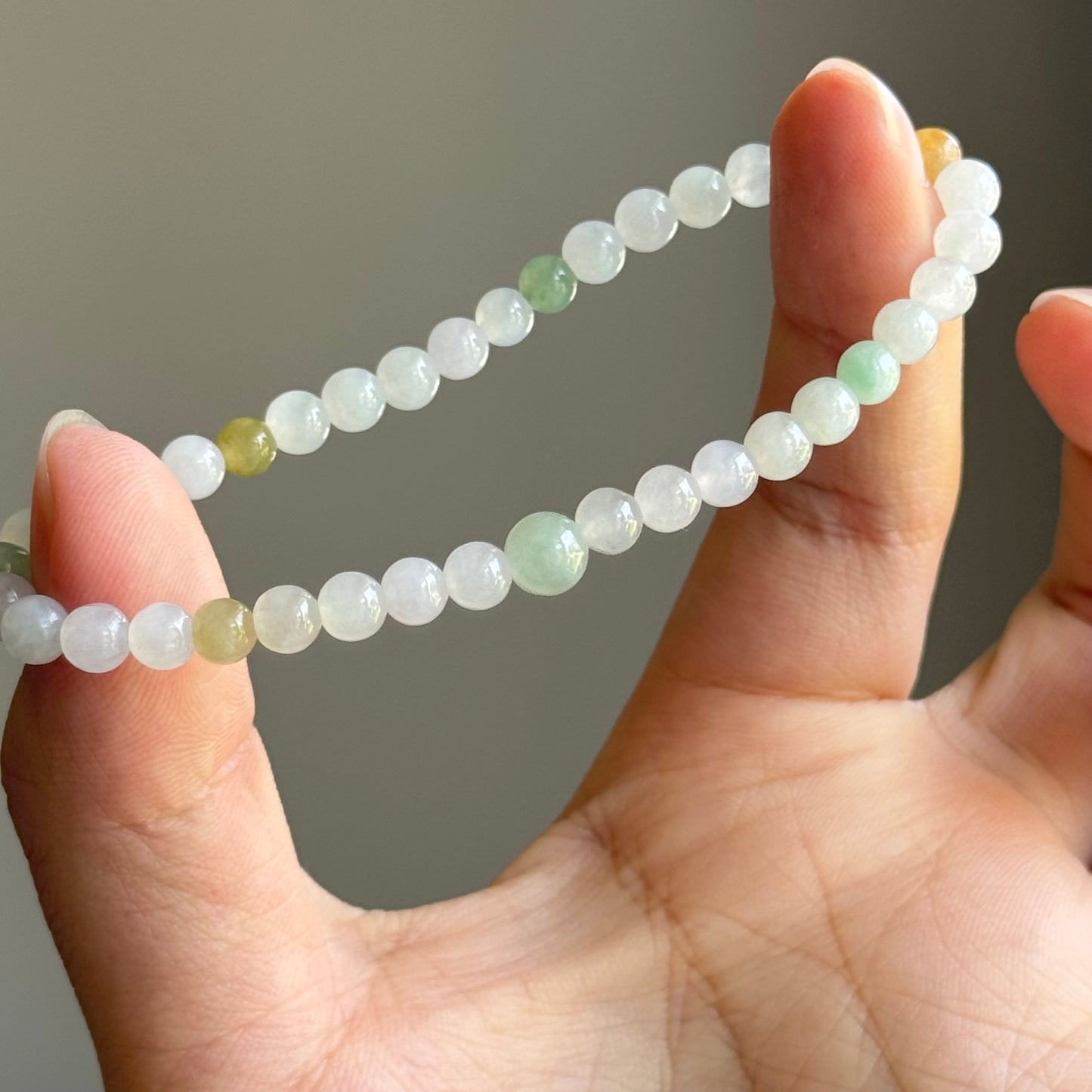 Macaron Natural Jadeite Bracelet, 5mm