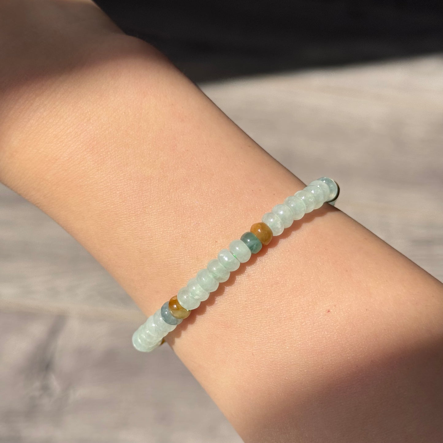 翡翠算盘珠Natural Jadeite Bead Bracelet