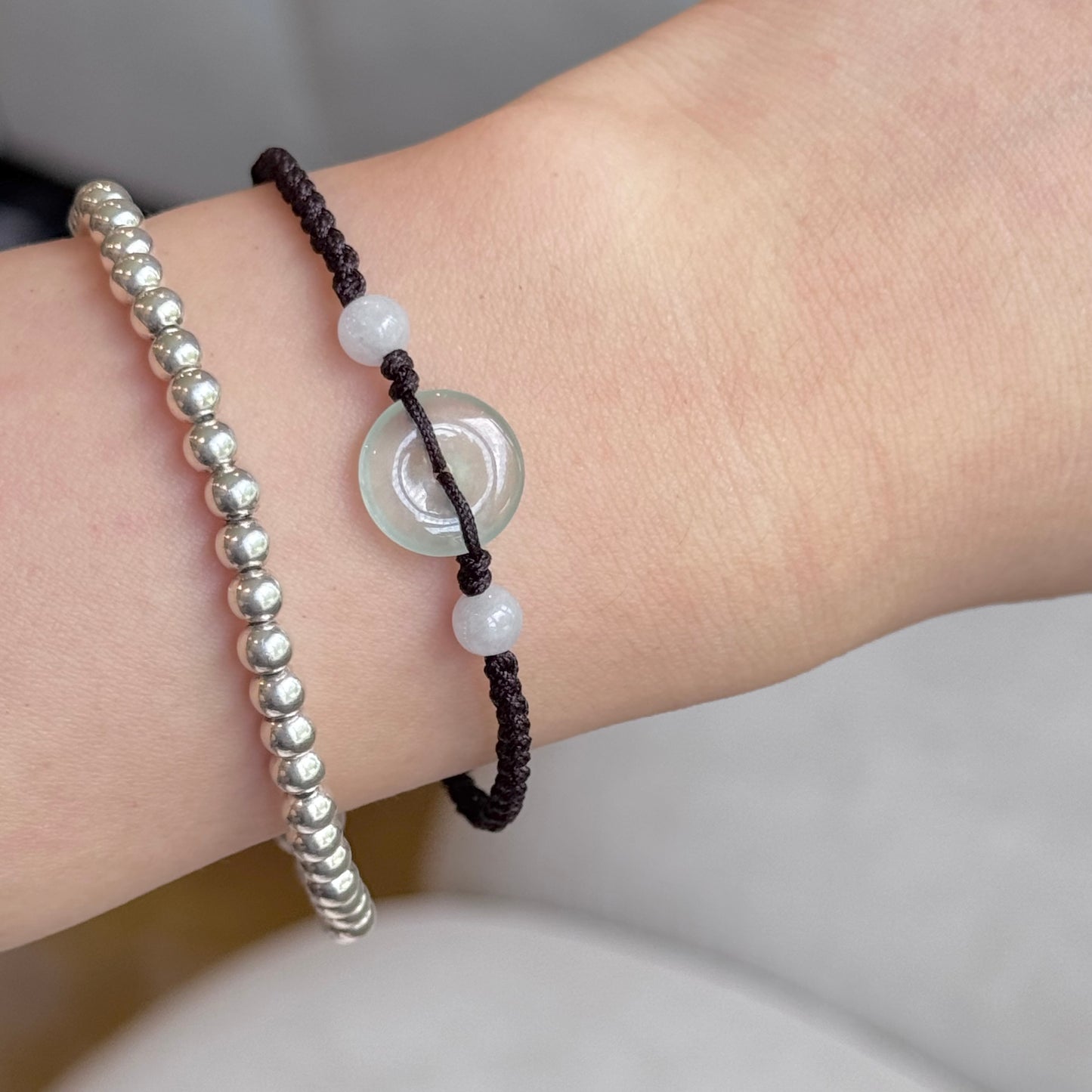 Natural Jadeite Peace Buckle Bracelet