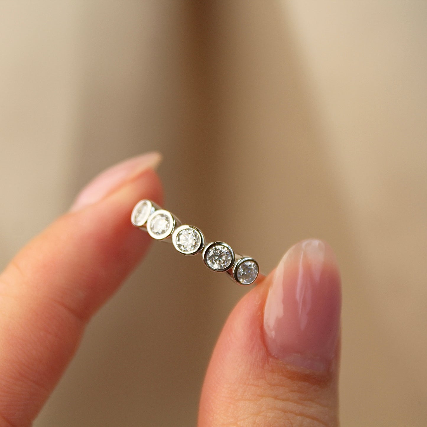 Five Bubbles Moissanite Ring