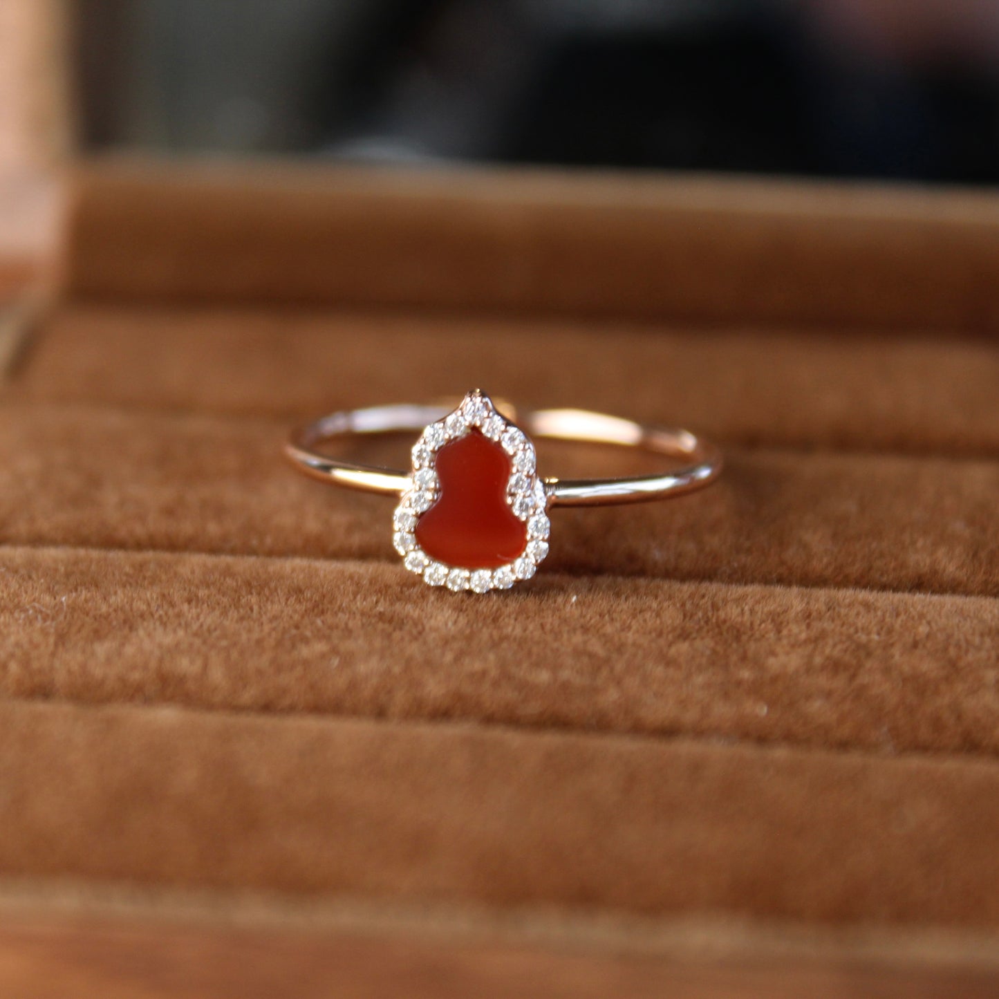 14K Solid Rose Gold Hulu Ring