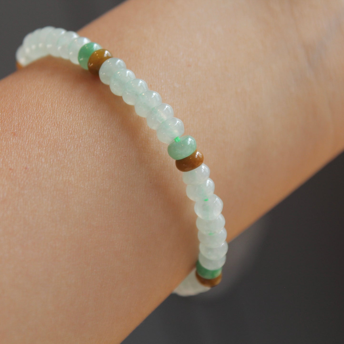 翡翠算盘珠Natural Jadeite Bead Bracelet