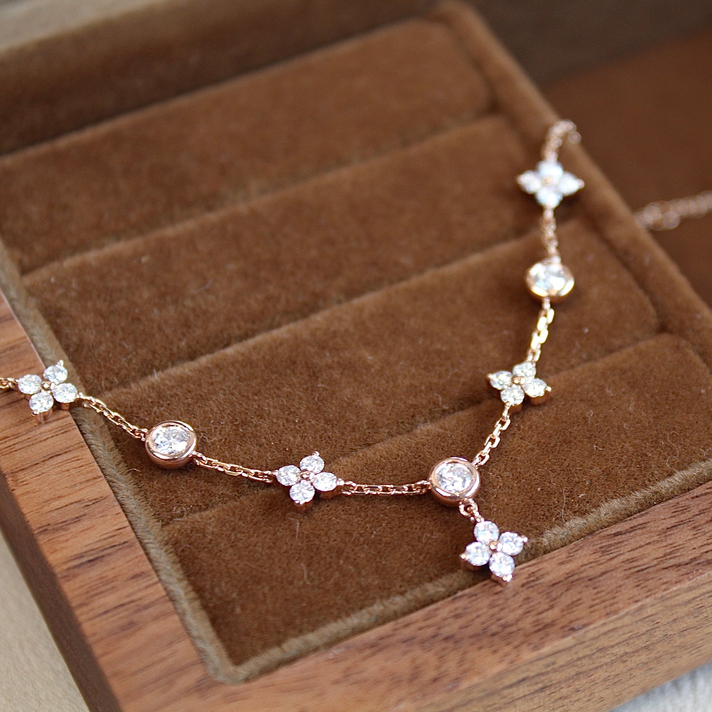 14K Solid Gold Fairy Clover Bracelet