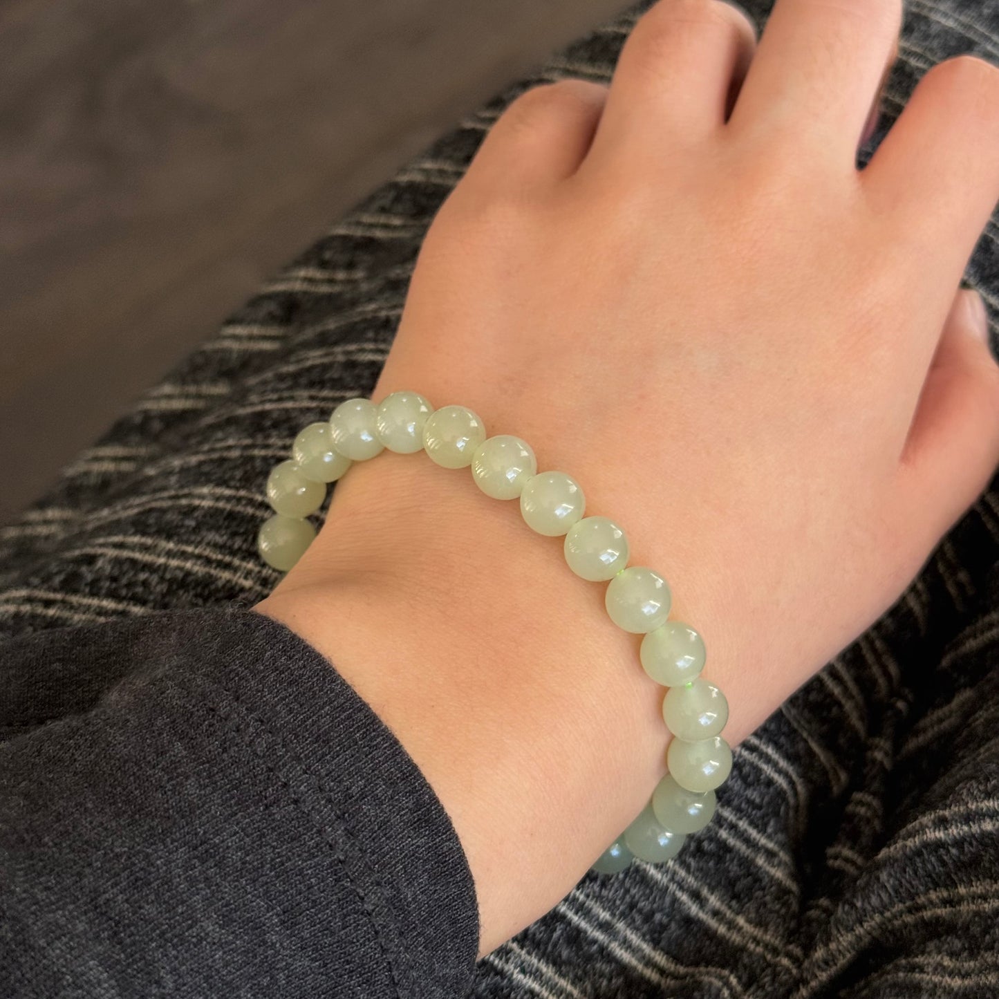 Icy 8mm Natural Jade Bracelet冰晴水