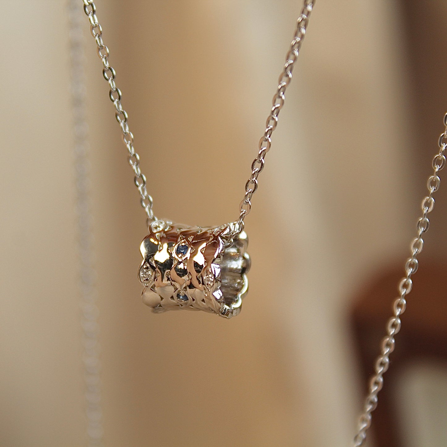 Lace Natural Blue Sapphire Necklace