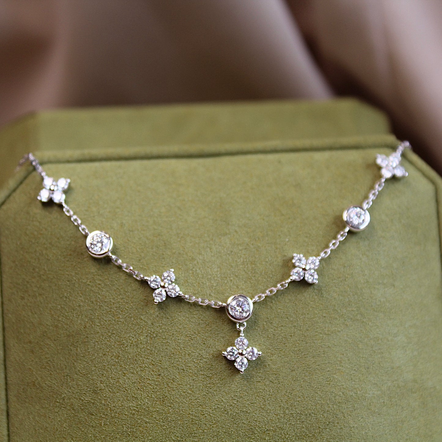 14K Solid Gold Fairy Clover Bracelet