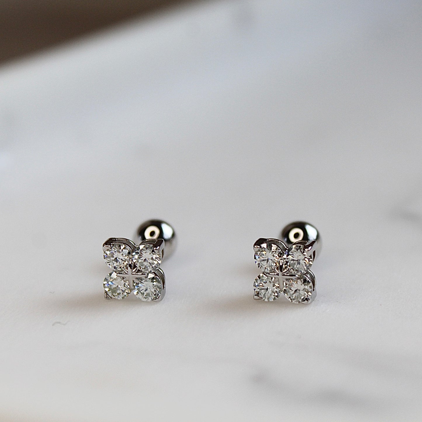 Lucky Clover Moissanite Earrings