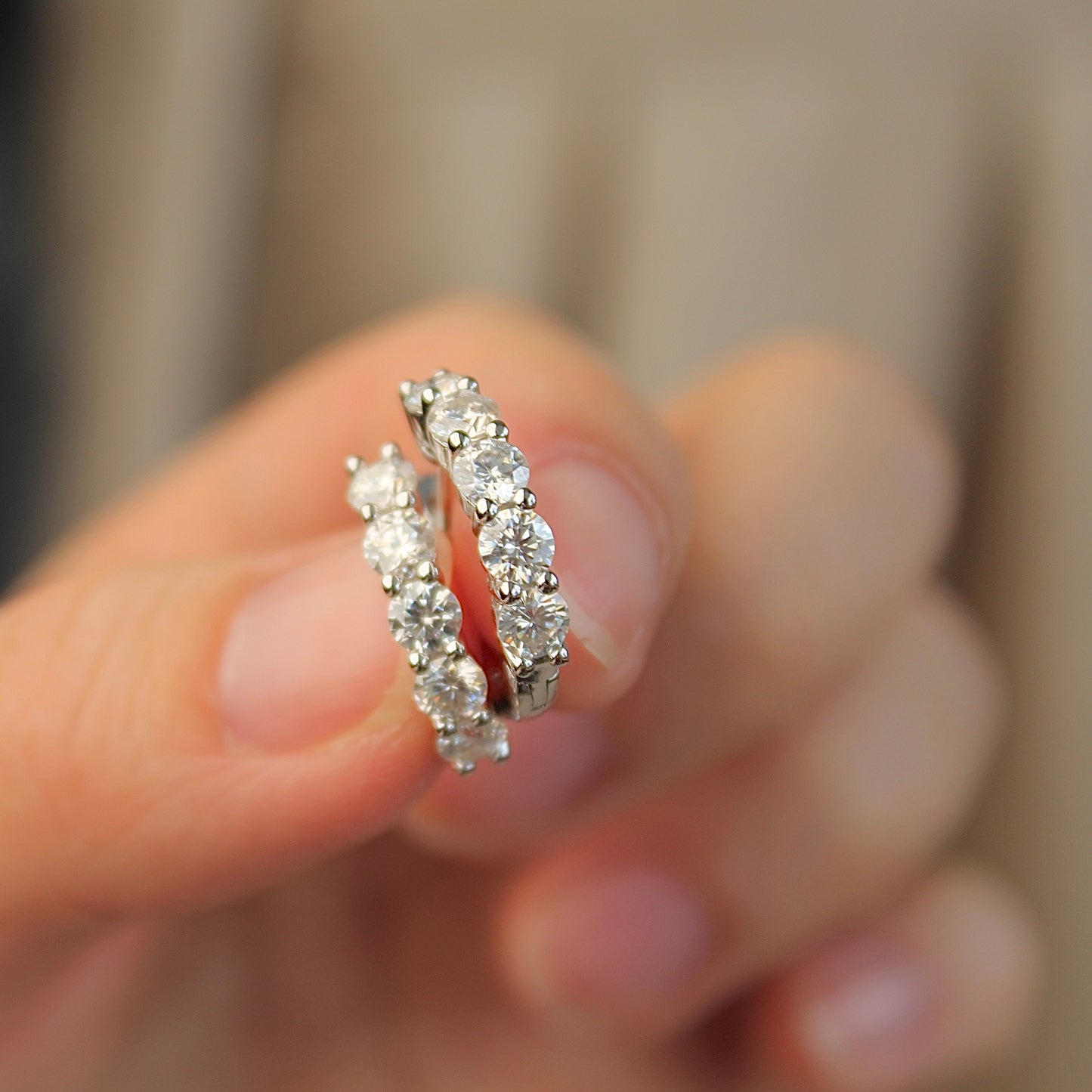 Circle Moissanite Hoop Earrings
