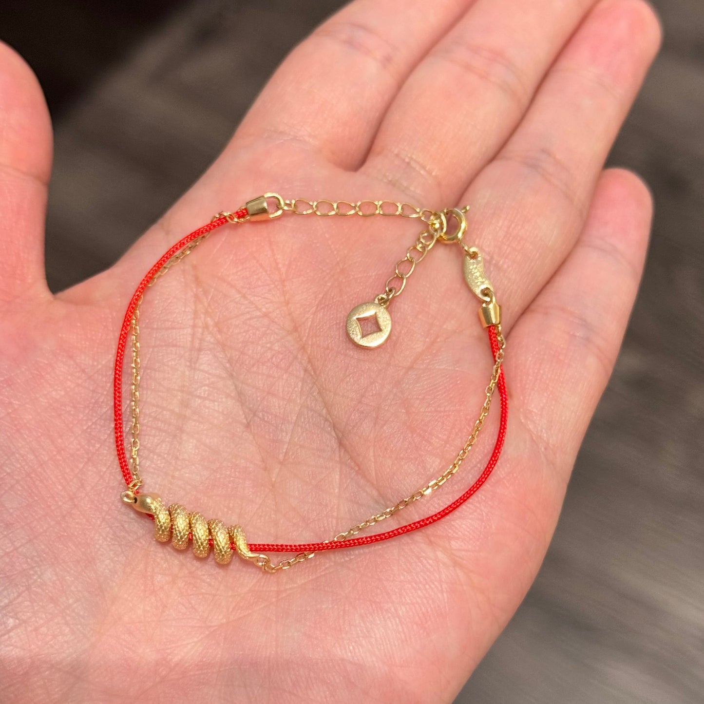 Rolling Snake Double Layer Red Bracelet