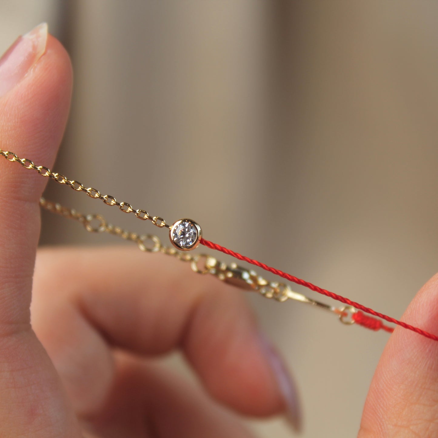 Half Line Half Chain Bracelet