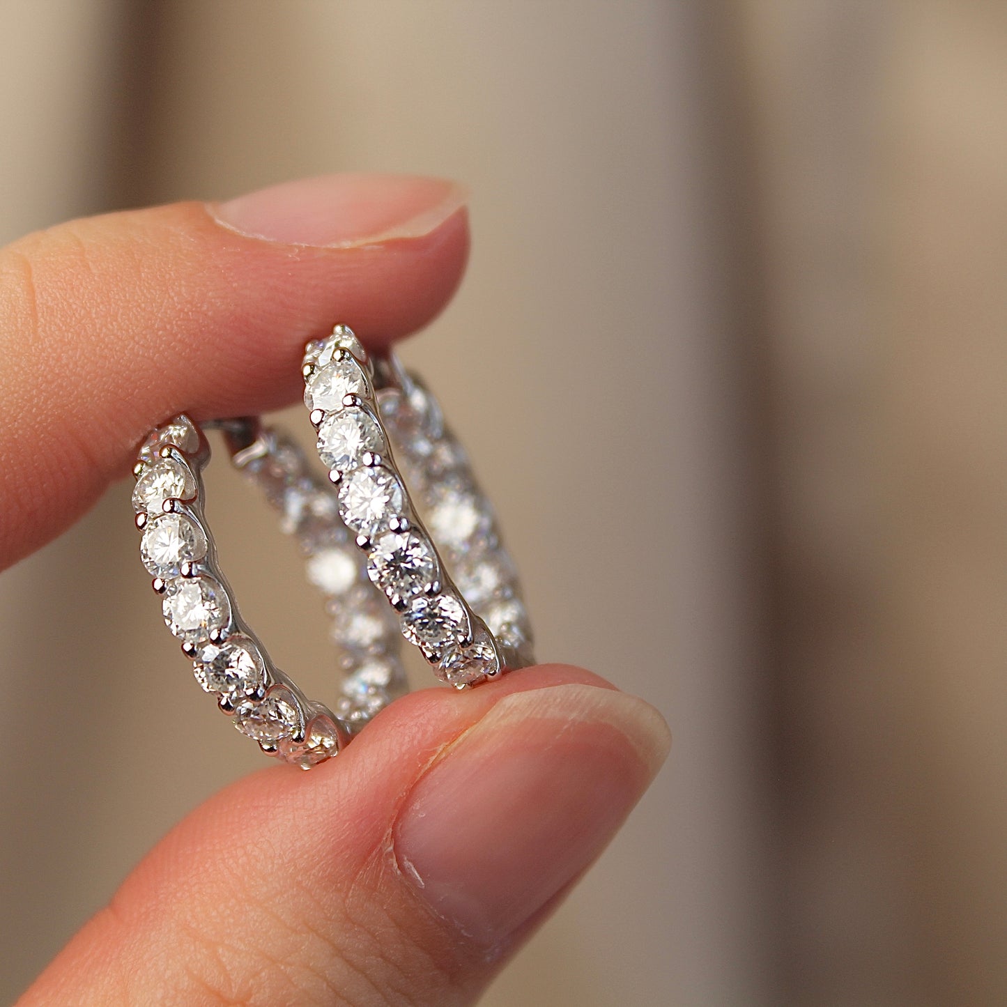 Big Circle Double Sides Moissanite Earrings