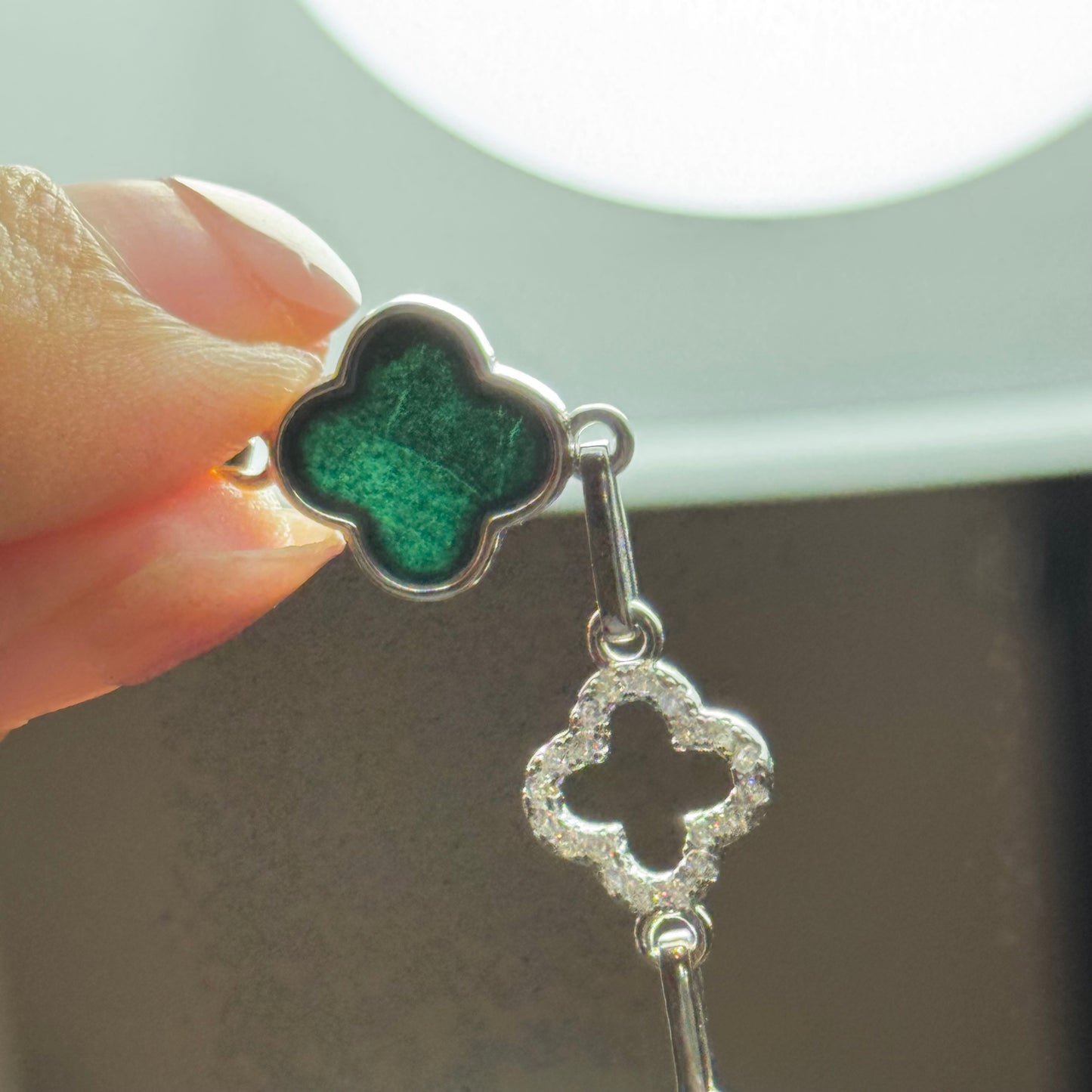 墨翠Natural Black Jadeite Clover Bracelet