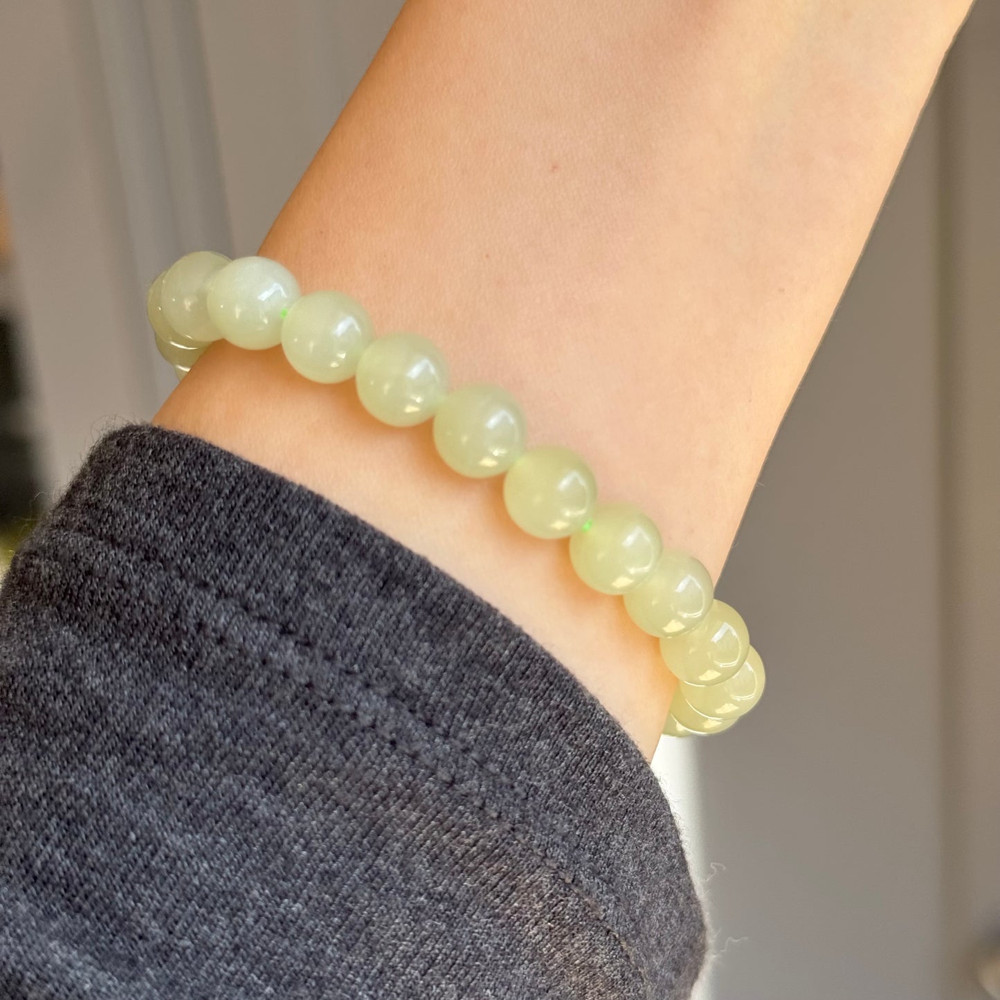 Icy 8mm Natural Jade Bracelet冰晴水
