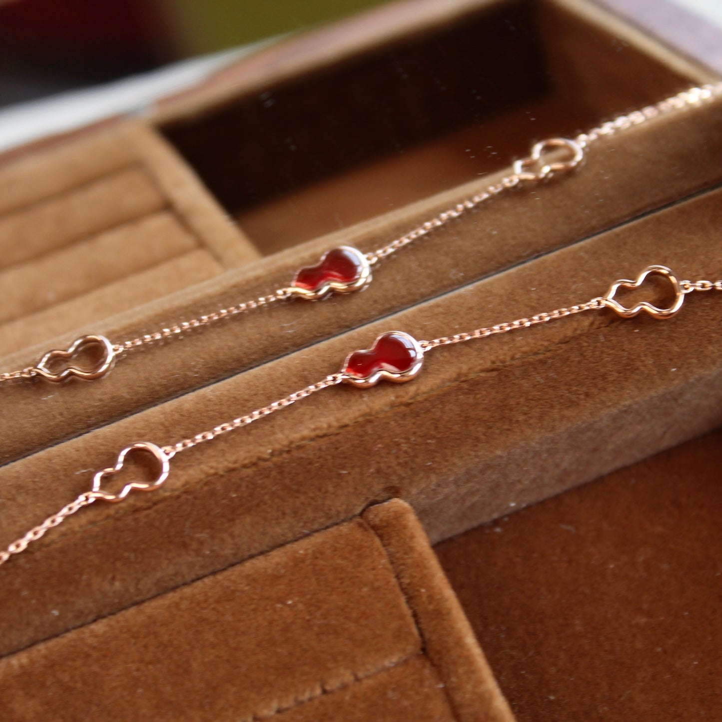 14K Solid Rose Gold Red Hulu Bracelet (Version 2)