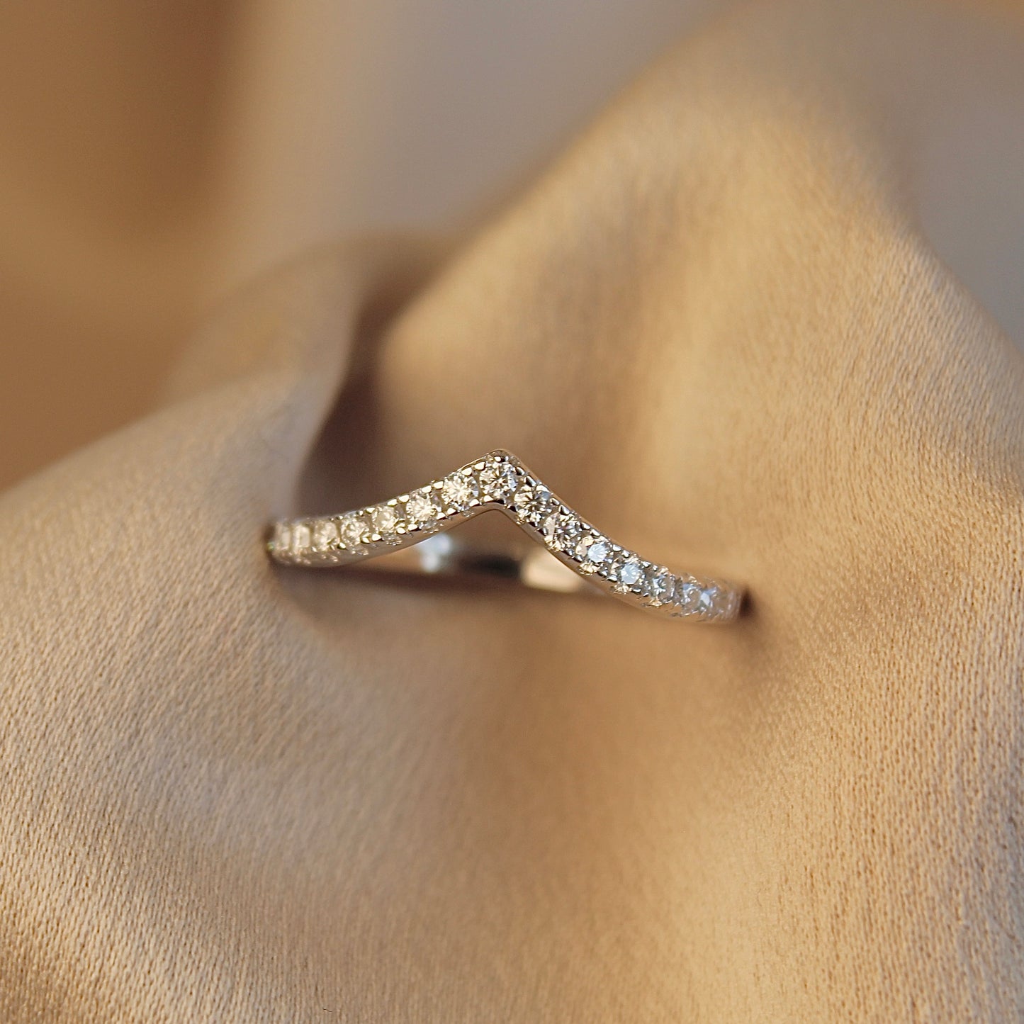 Moissanite Stackable Wishbone Ring