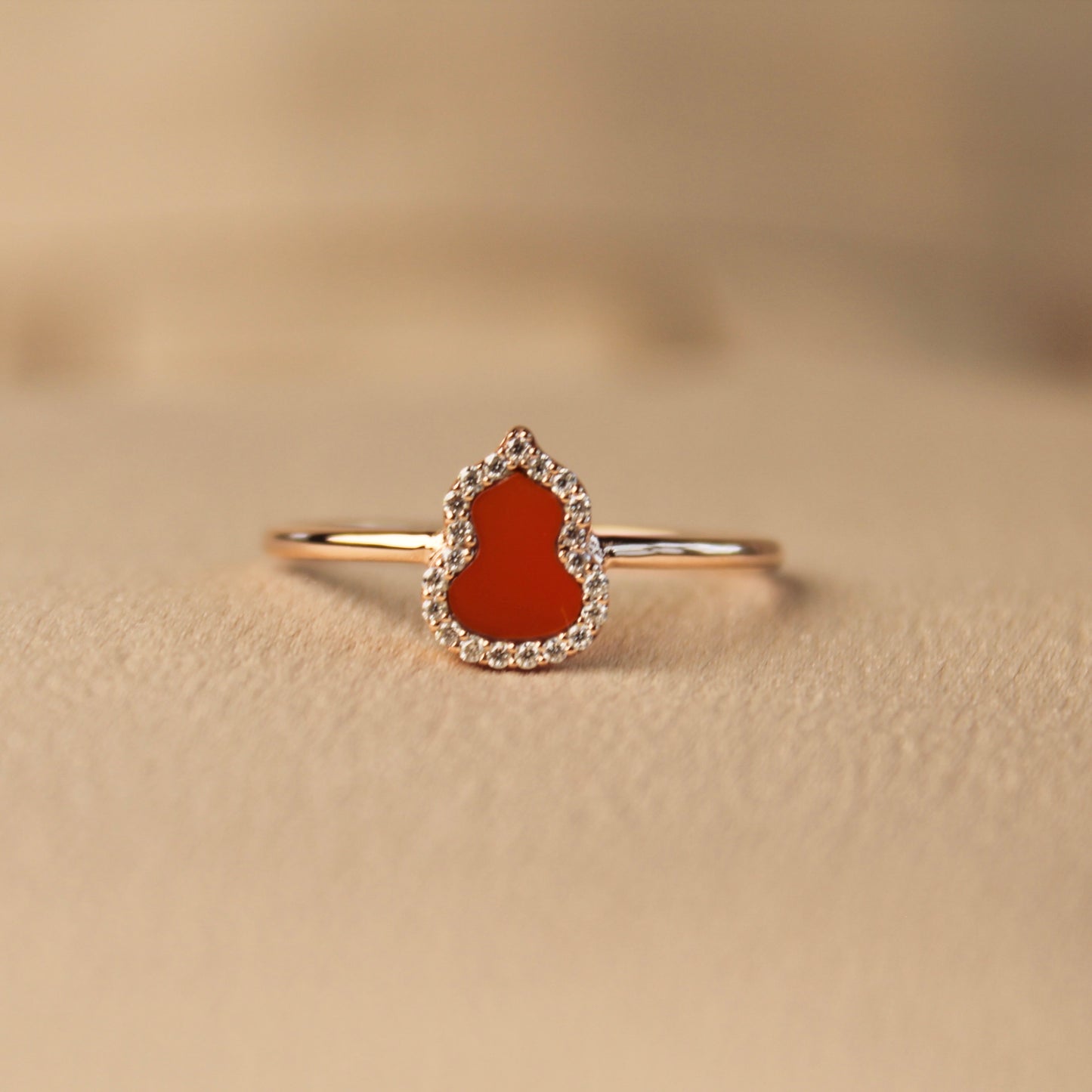 14K Solid Rose Gold Hulu Ring