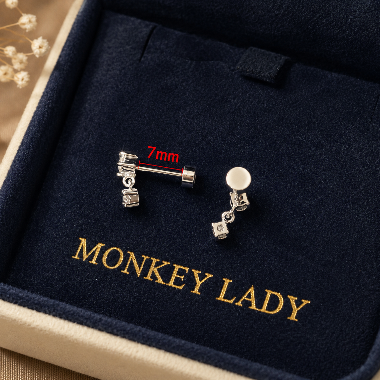 Small Double Moissanite Stud Earrings