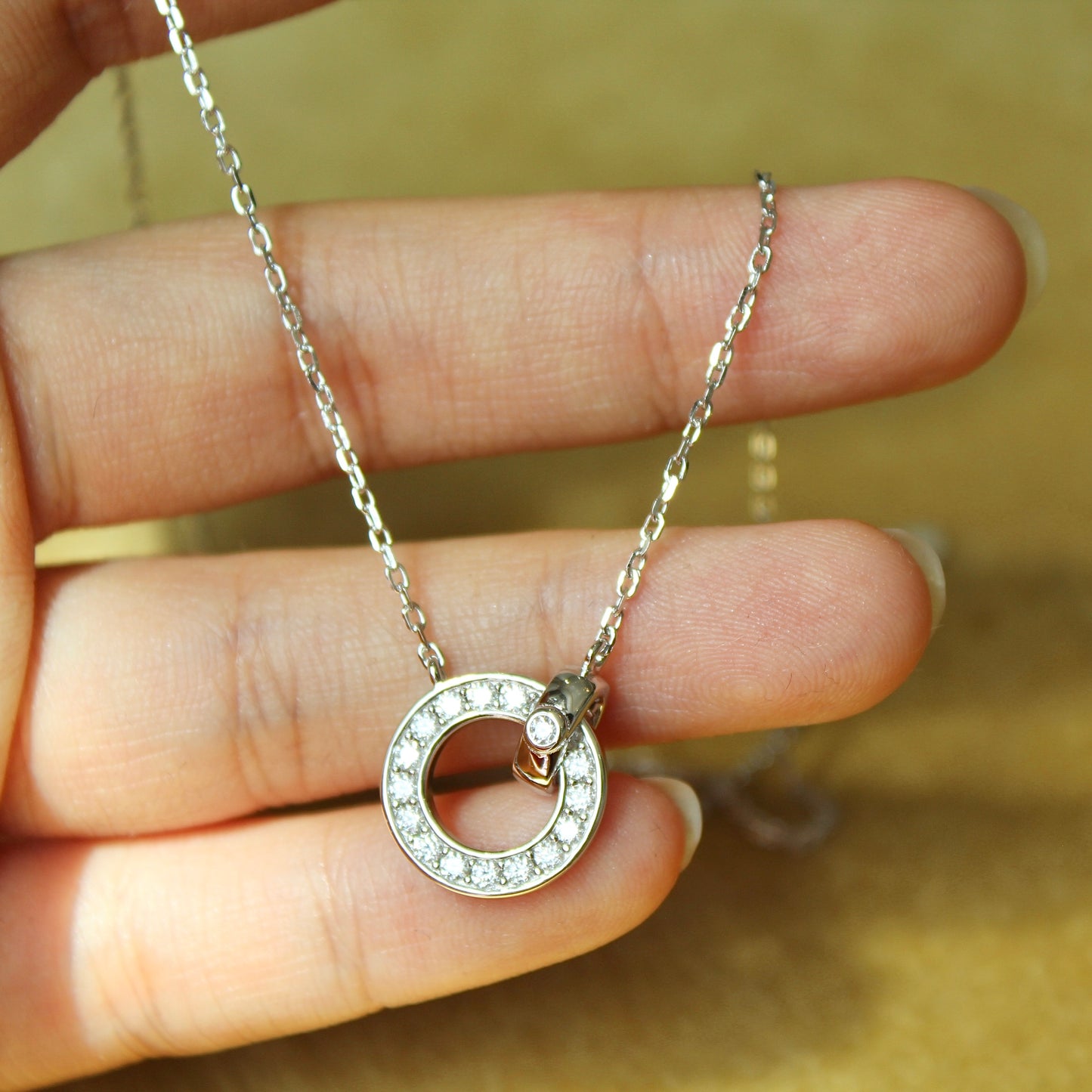 Double Linked Moissanite Necklace
