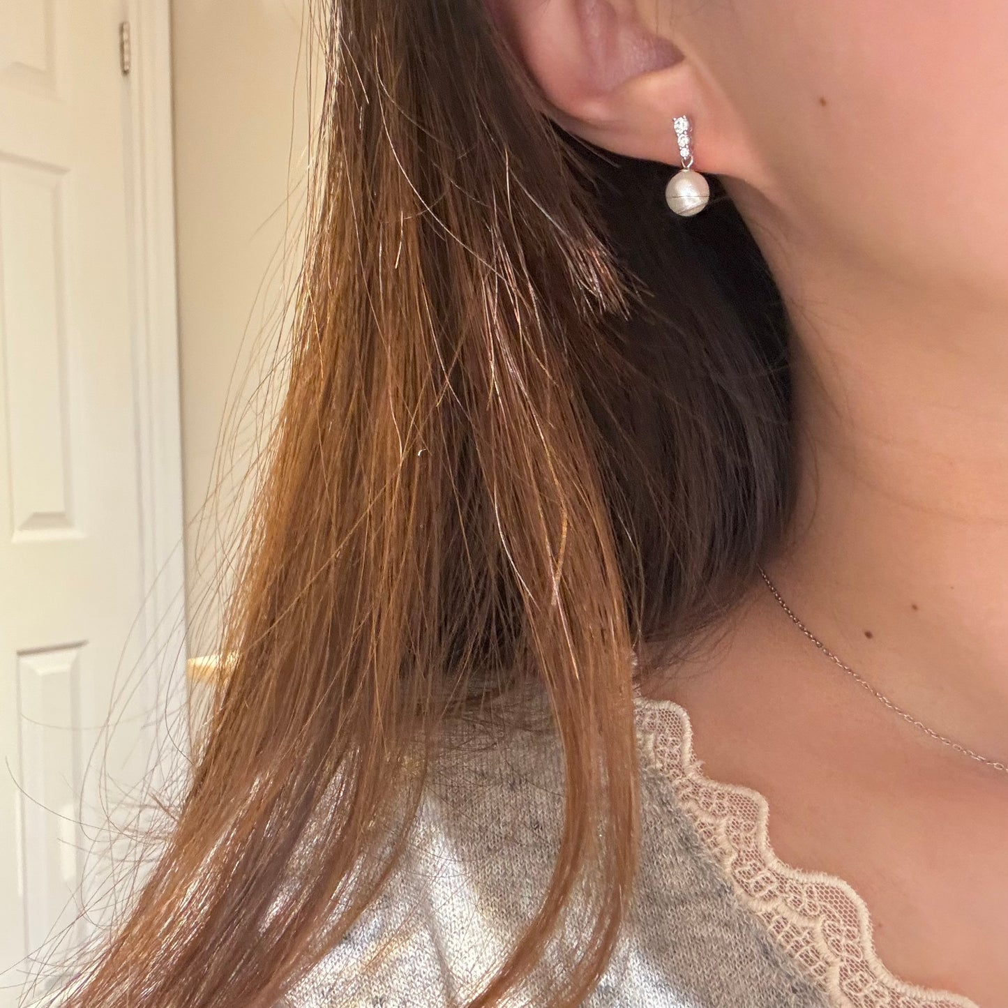 Water-drop Natural Pearl Earrings