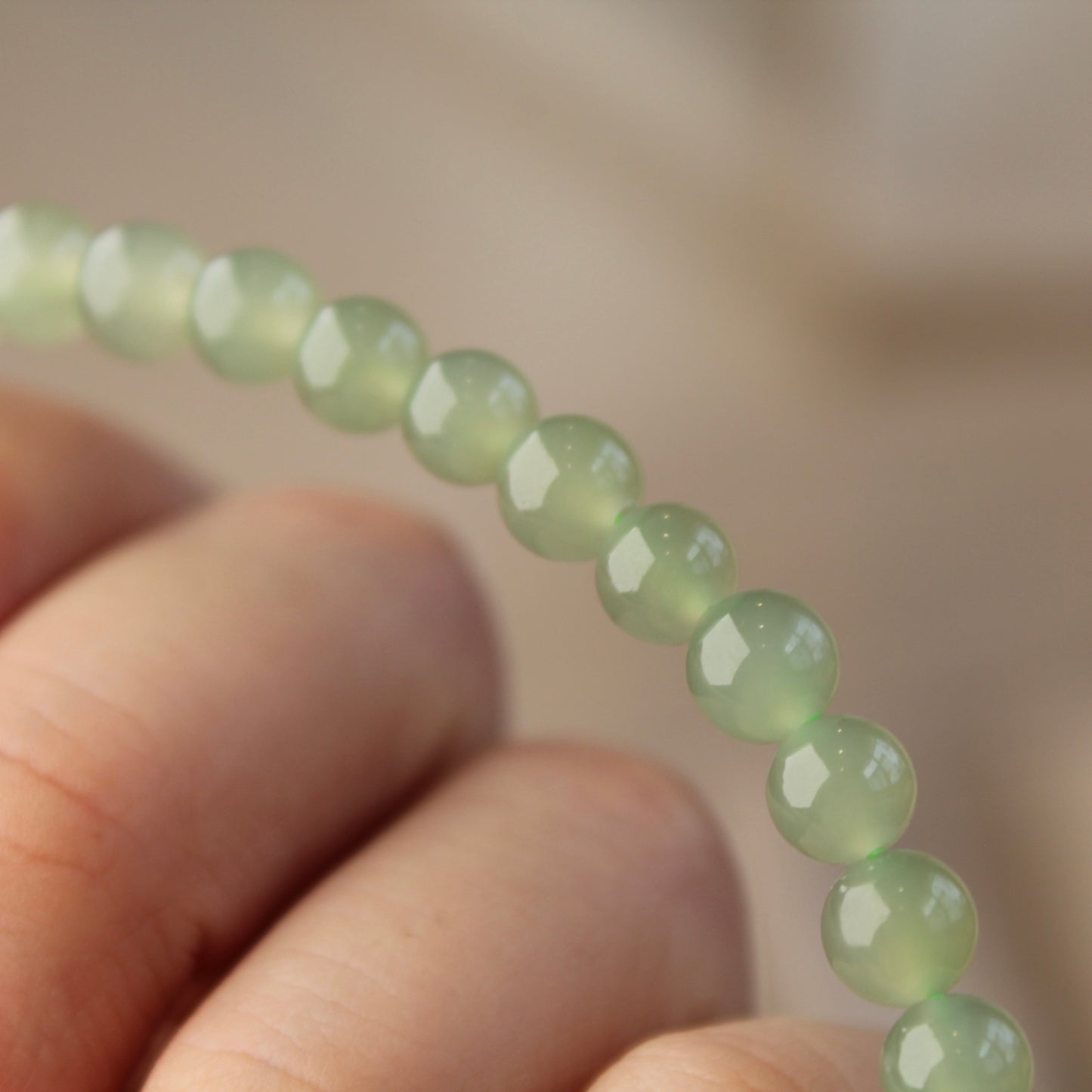 Quality Natural Jade Bracelet, 6mm