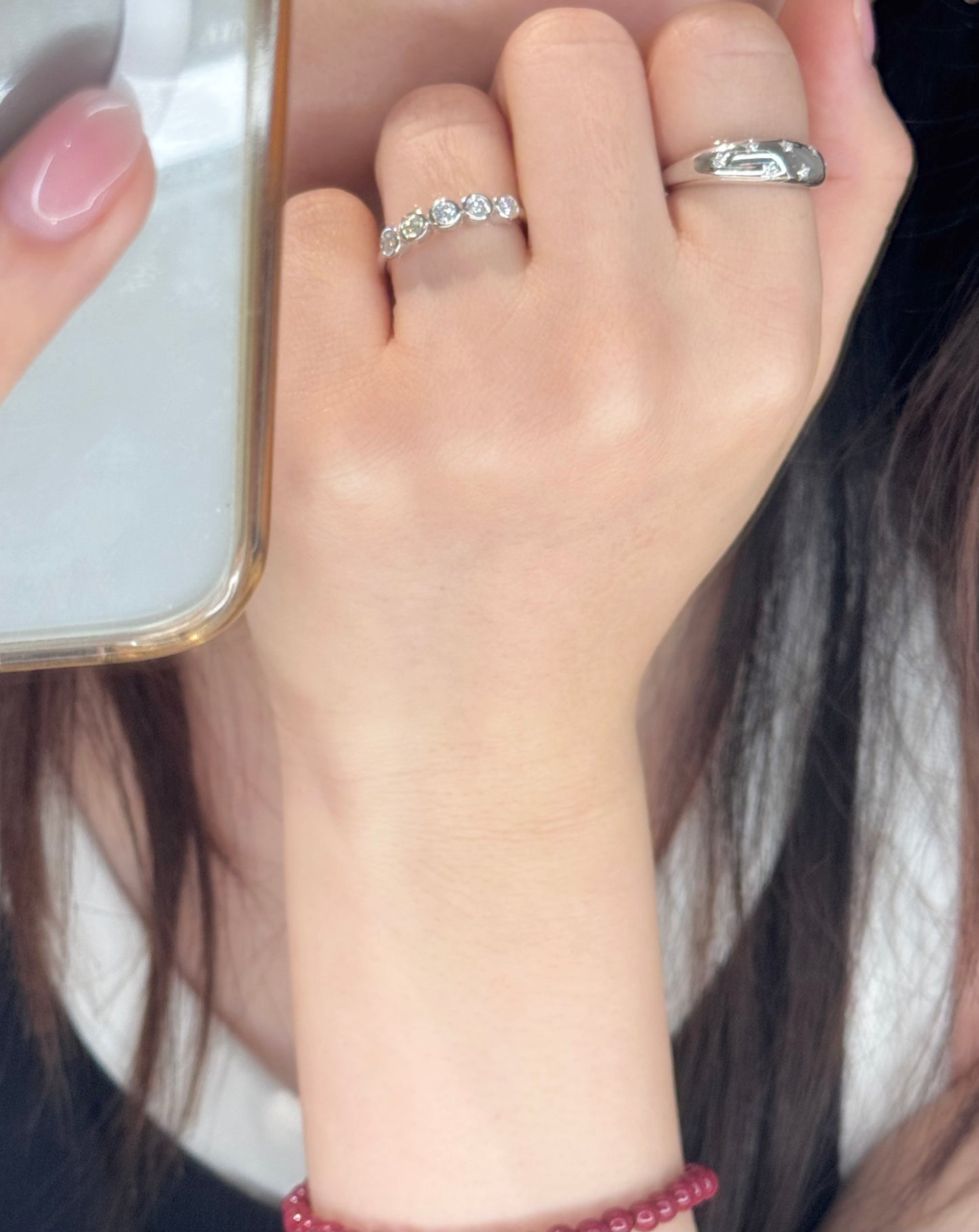 Five Bubbles Moissanite Ring