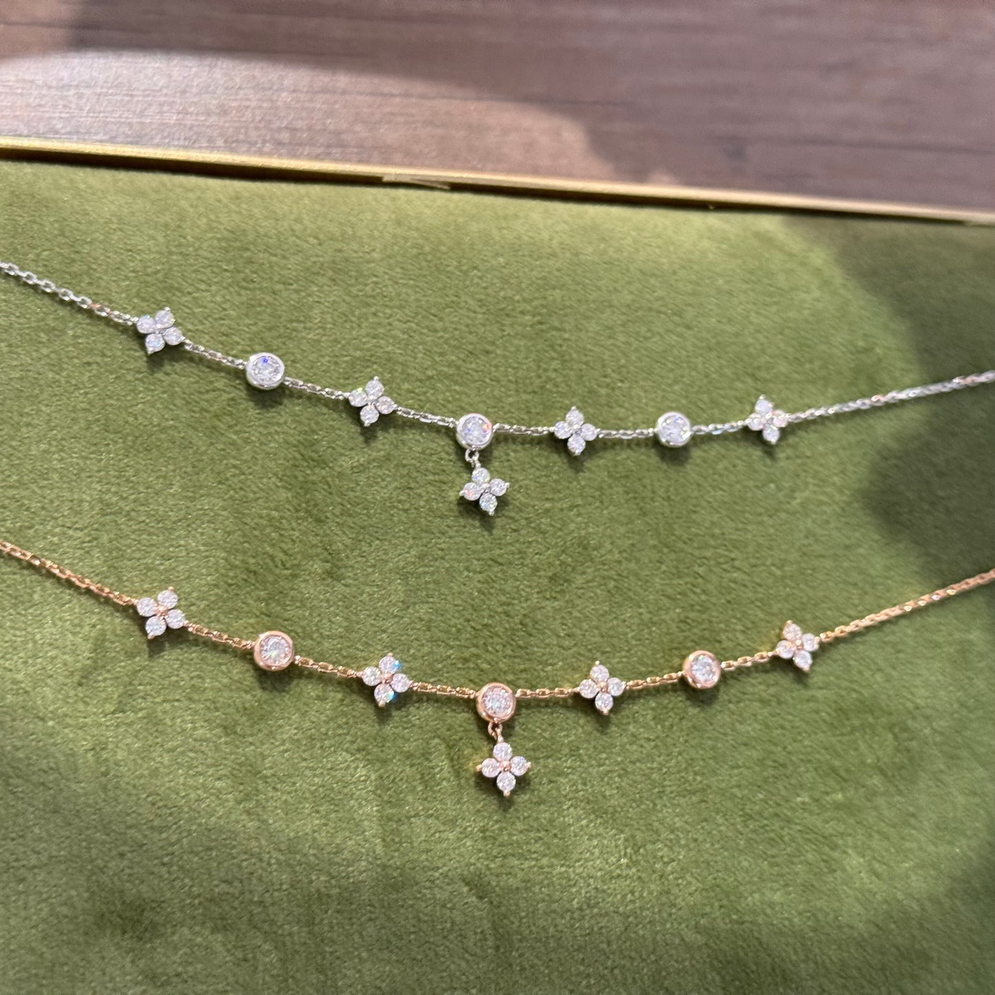 14K Solid Gold Fairy Clover Bracelet