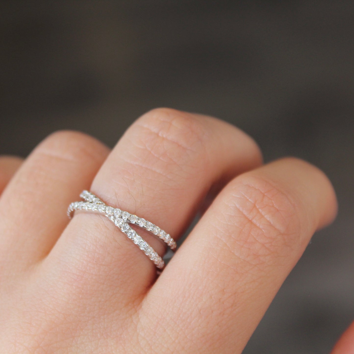 Crossover Moissanite Ring