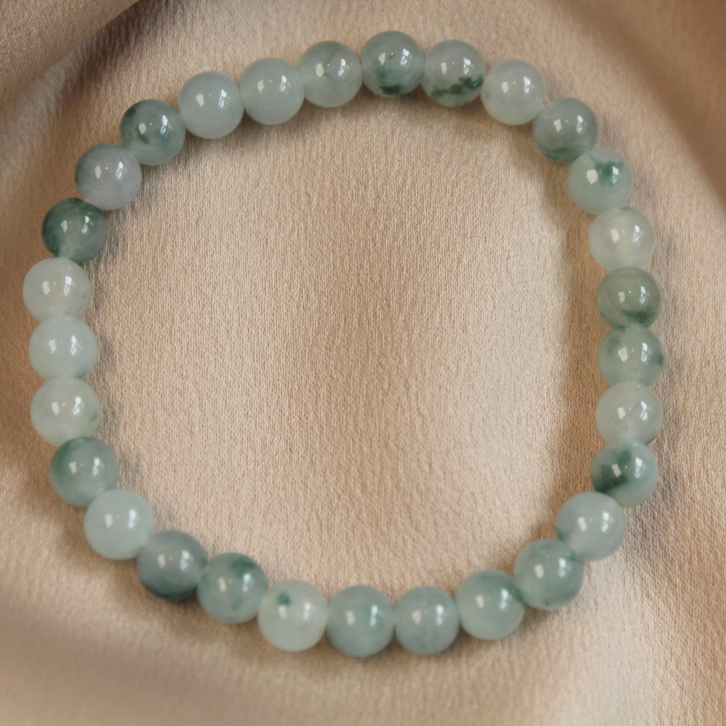 翡翠Quality Natural Jadeite Bracelet带飘花