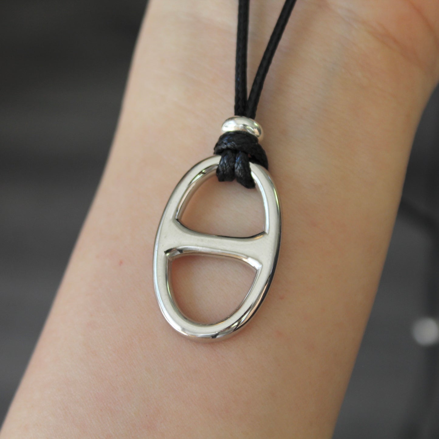 Oval Link Silver Necklace 猪鼻子T恤链