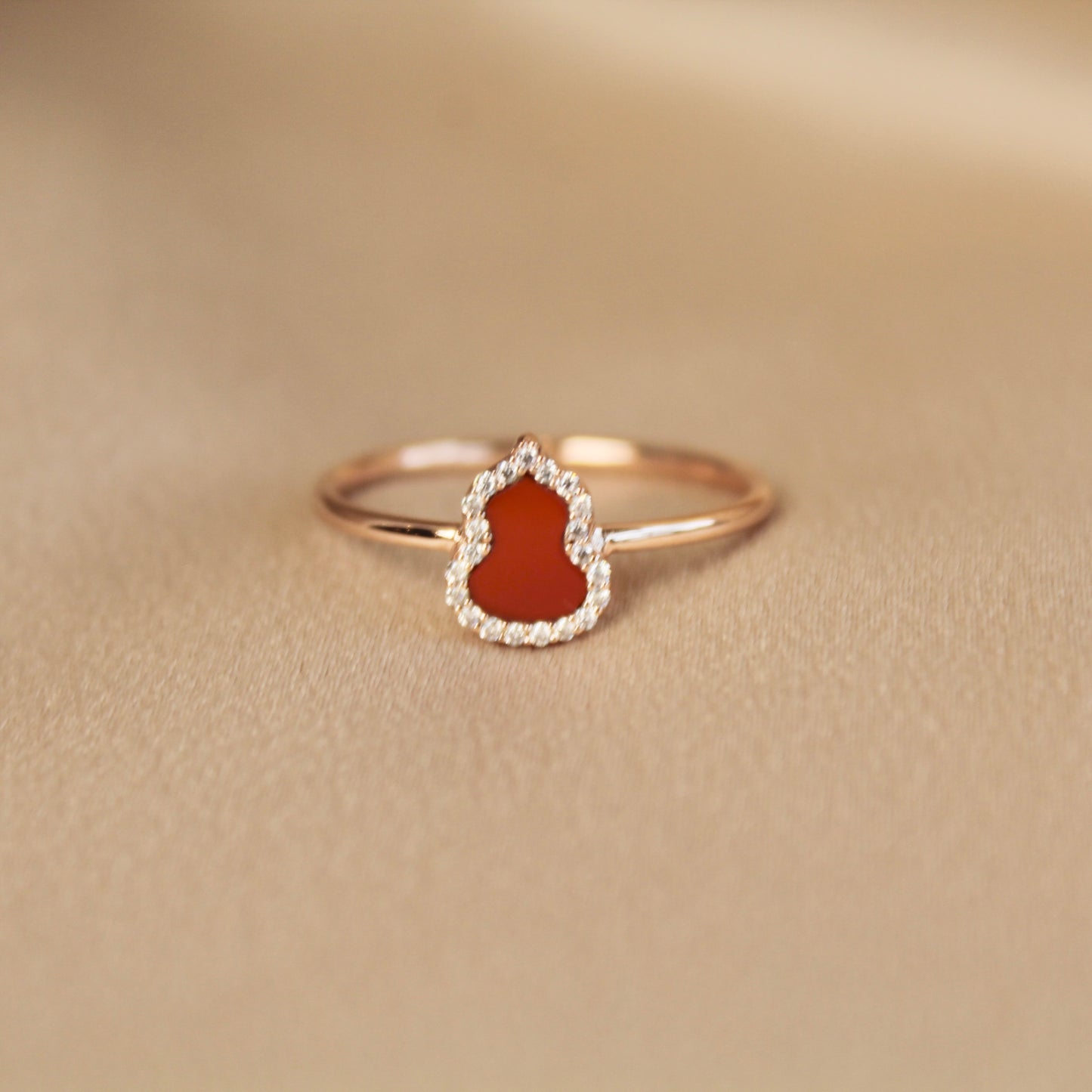 14K Solid Rose Gold Hulu Ring