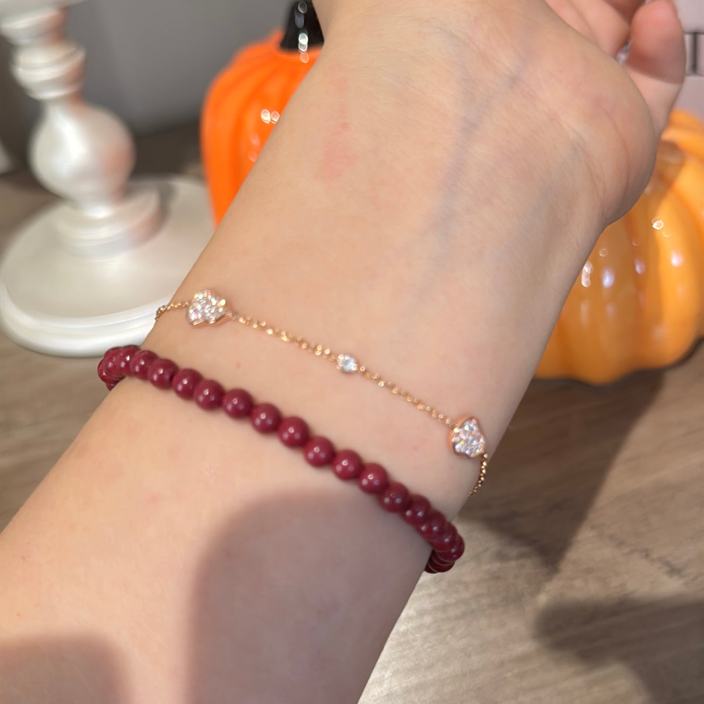14K Solid Rose Gold Blessing Hulu Bracelet